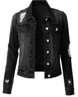 Wholesale Women Custom Buttons Denim Jean Jacket