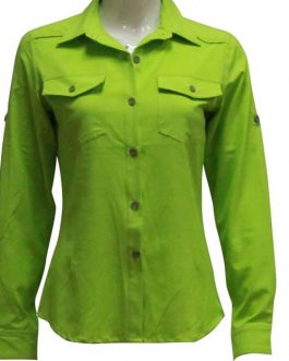 Quick dry solid color hiking sports woven long sleeve shirt for women