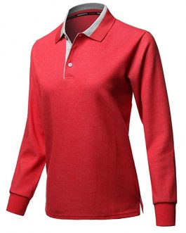 New design fashion women cotton long sleeve polo shirt