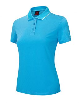 Fashion OEM cotton custom logo women t-shirt wholesale solid polo shirt