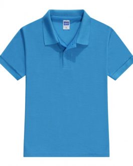 200gsm blending cotton pure color breathable OEM unisex kids clothes cheap plain blank children polo shirts