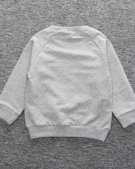 Hot Sale Wholesale Black Grey Long Sleeve Cotton Boutique Toddler Baby Boy Sweatshirt