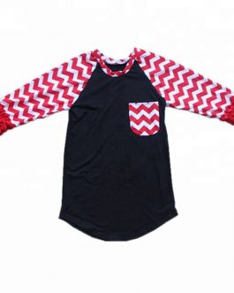 Boutique Baby Boy Girls Stripes Raglan Blouse Children Fall Cotton Tops Wholesale Boys T-shirt