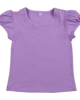 Girls Summer Casual Tee Shirts Tops Monogram Cup Sleeve Baby Girls Cute T-shirt Collection