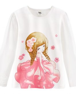 Girls Cotton T-shirts Pretty Flower Girl T-shirt Tops Collection
