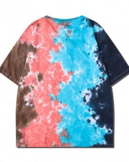 Unisex Streetwear T Shirt Printing Tie Dye Short Sleeve Men’s Hip Hop T shirts
