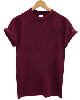 Casual Women Streetwear T-shirt Solid Color Loose fitting Short Sleeve T Shirt Collection
