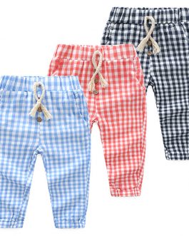 New Check Style Children Pants Kids Summer Trousers For Baby Boys Loose Shorts Pants Collection