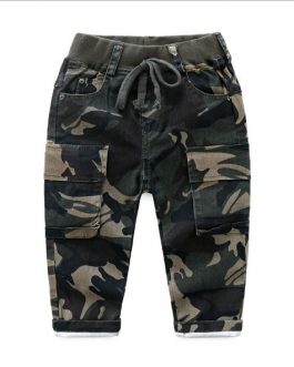 Boys Trousers Spring And Autumn New Multi-Pocket Camouflage Casual Trouser Collection